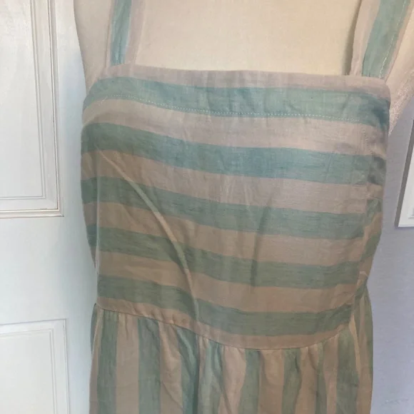 Casa Cabana Linen Blend Coastal striped Sundress New With Tags - Picture 8 of 12